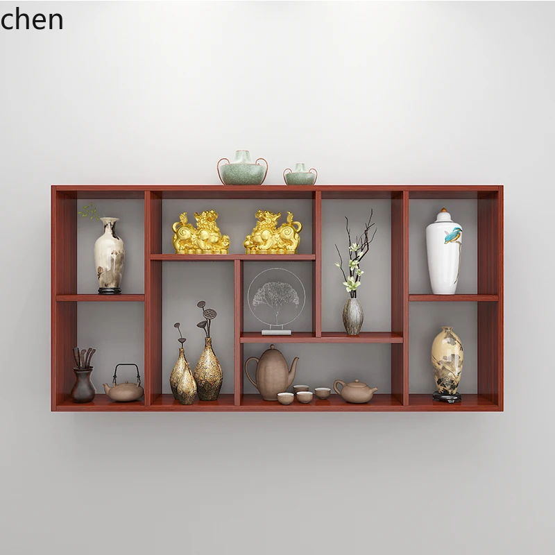 

LXC Wall-Mounted Bogu Rack Wall Decoration Display Cabinet Purple Clay Teapot Tea Set Tea Storage Rack Wall-Mounted Organizer