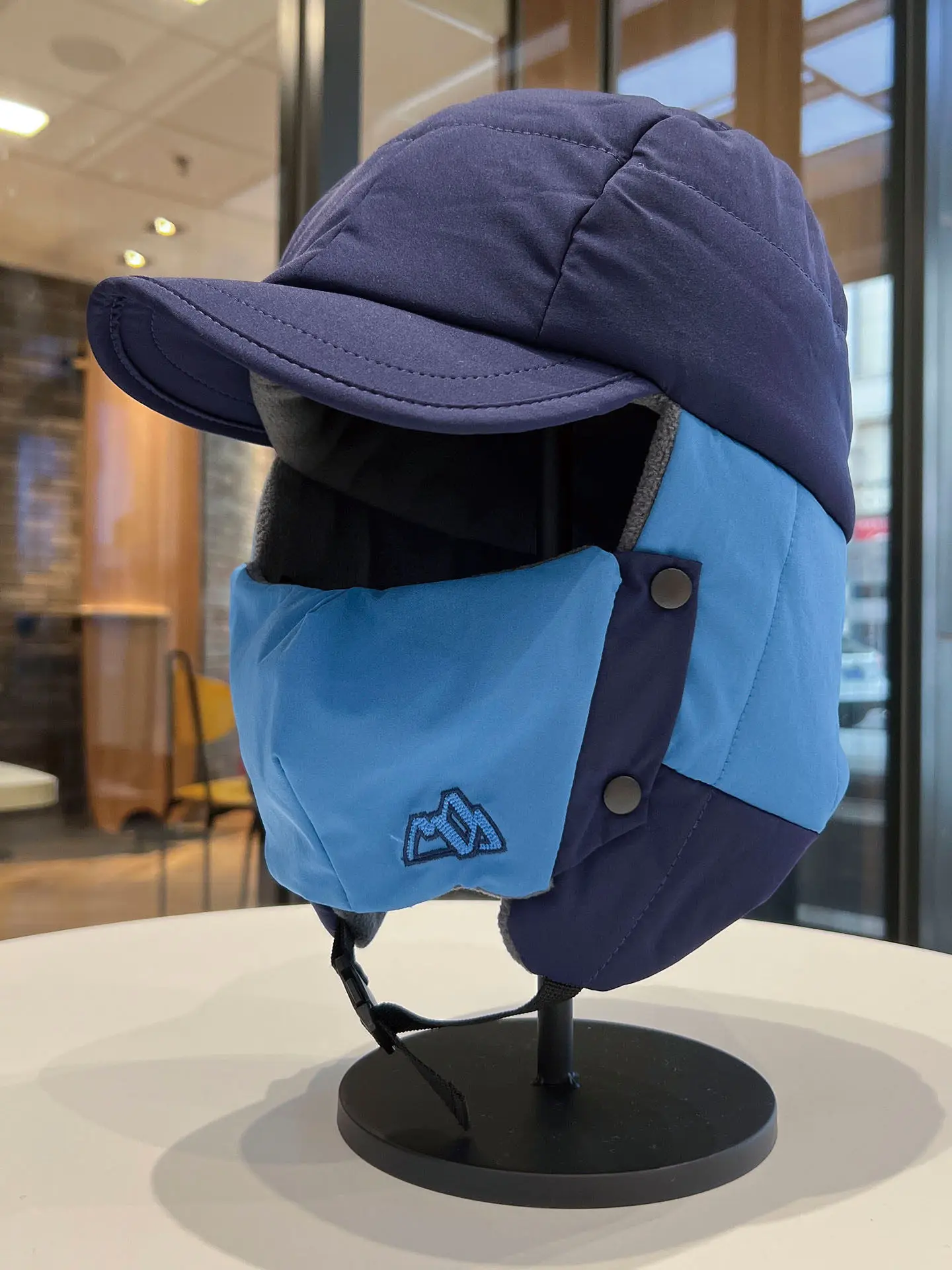 Winter Trapper Hat With Detachable Face Mask Fleece Lined Windproof Cotton Cold Proof Cycling Bomber Cap for Men Women
