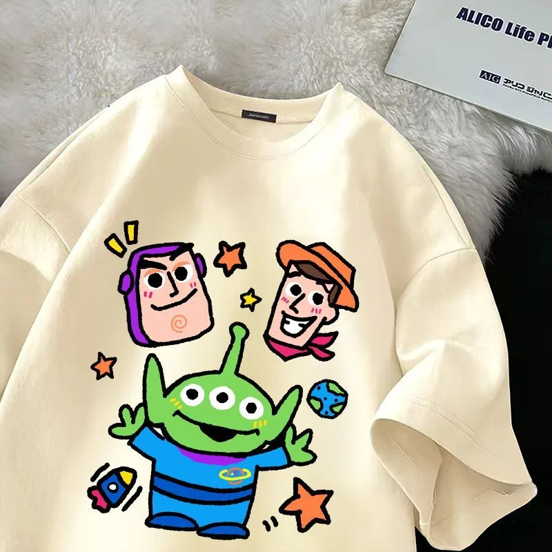 Kid Boy Girl T-shirt Cotton Short Sleeve Top Summer Fashion Toy Story Cartoon Teenager Clothes Fashion Kawaii Tee Anime Child