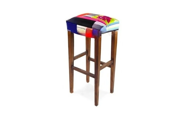 

High-footed stool Bar stool Personalized patchwork solid wood high stool, European simple and fashionable Bar chair Factory