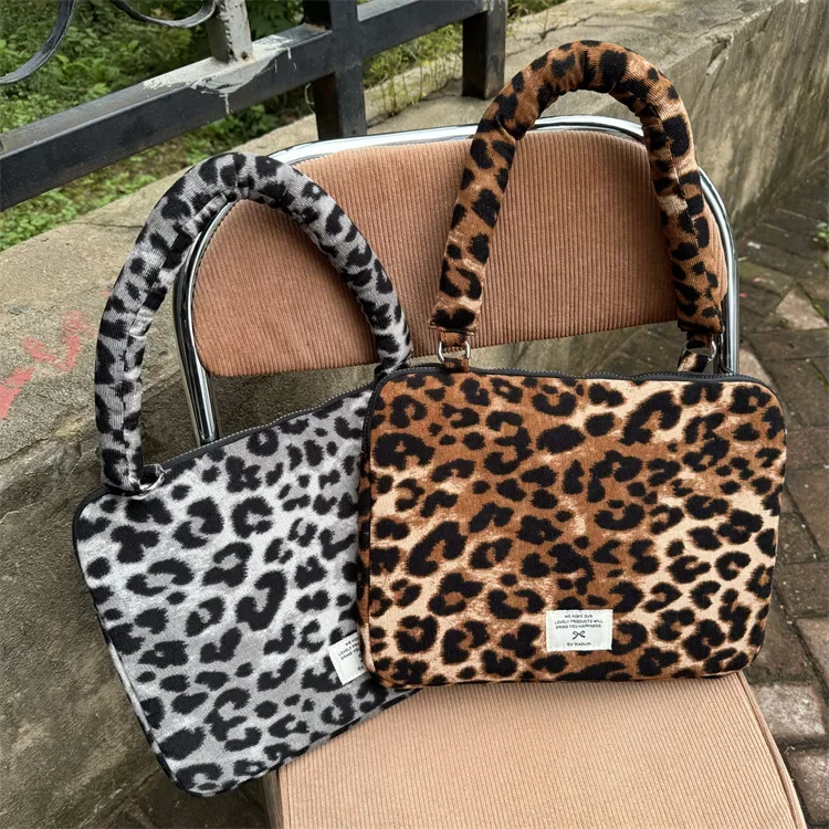 Leopard Print Laptop Bag for Macbook Pro16 Air15 Dell Lenovo Samsung 15.6 Ipad Air6 11 13 15 Inch Tablet Laptop Sleeve