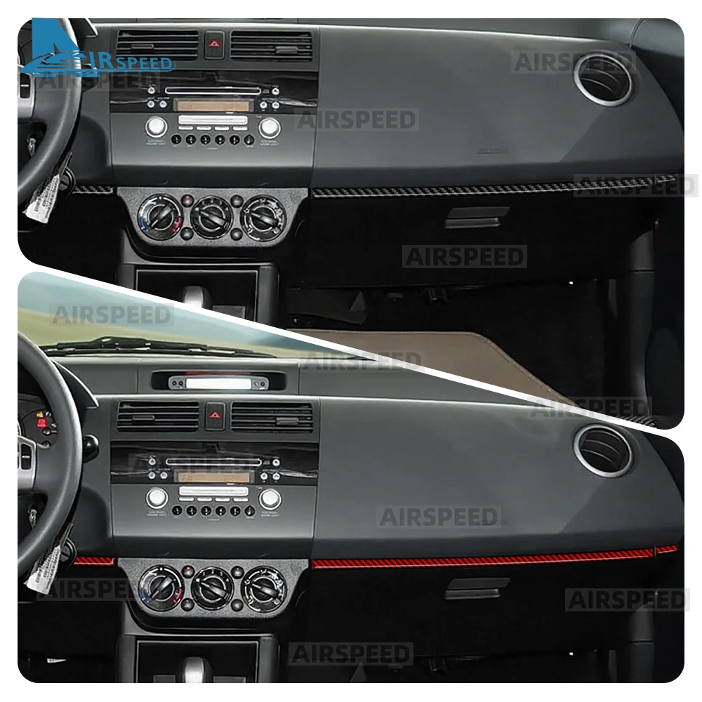 

For Suzuki Swift ZC31S 2005 2006 2007 2008 2009 2010 Real Soft Carbon Fiber Sticker LHD Car Center Console Passenger Trim