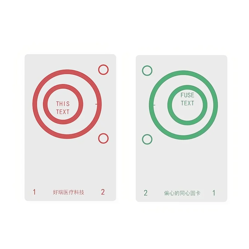 Translucent Eccentric Circle Cards Set Free Space Fusion VT Tool for Voluntary Vergence & Binocular Motor Training
