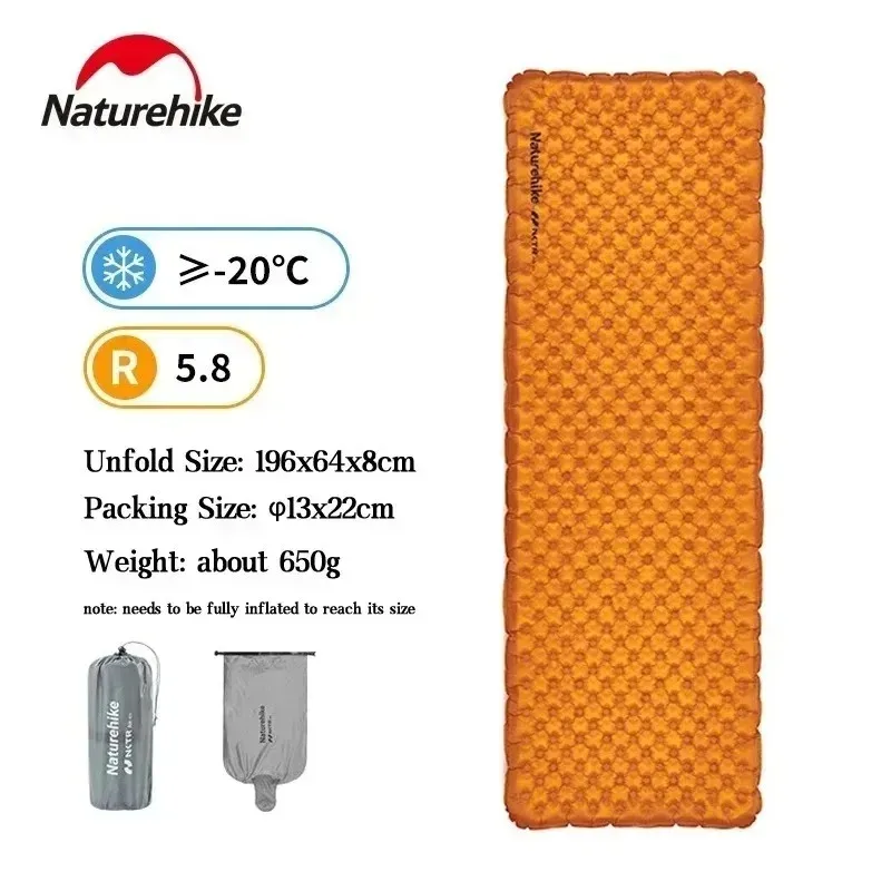 Naturehike Camping Mat 3.2/5.8/8.8 Hoge R Waarde Ultralight Warme Opblaasbare Matras Outdoor Draagbare Opvouwbare Opblaasbare Matten