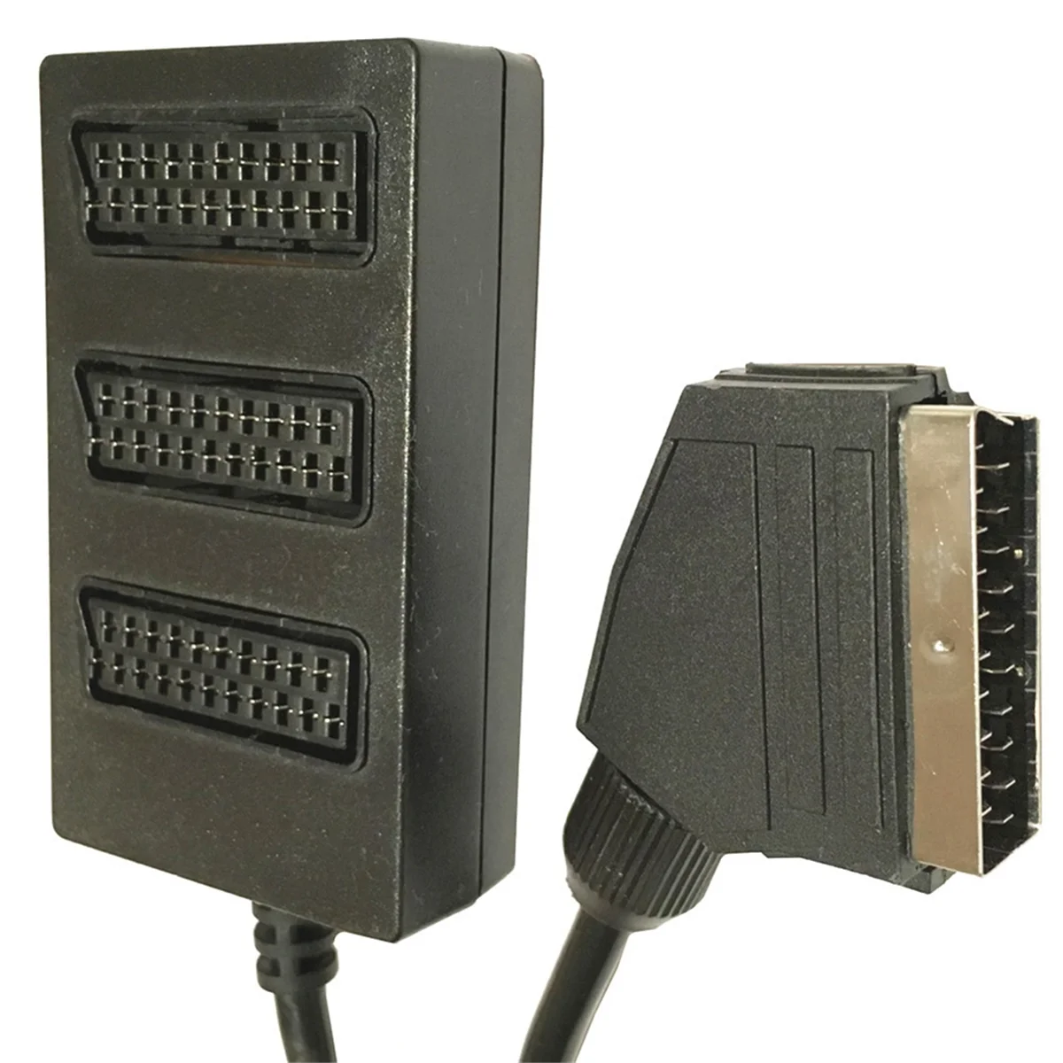 Divisor Scart de 3 vías, conector adaptador macho a hembra, Cable divisor Scaet de 3 vías