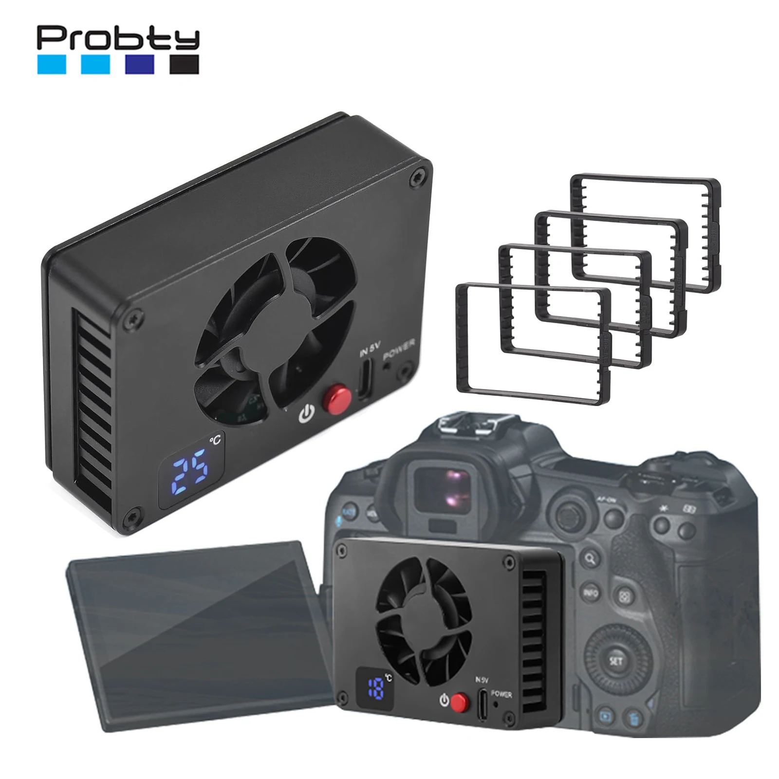 Probty For Canon Sony FUJIFILM ZV-E10 A7M4 R5 R6 XT4 Cameras Quiet Semiconductor Heat Sink Cooling Fan Live Broadcast Accessory