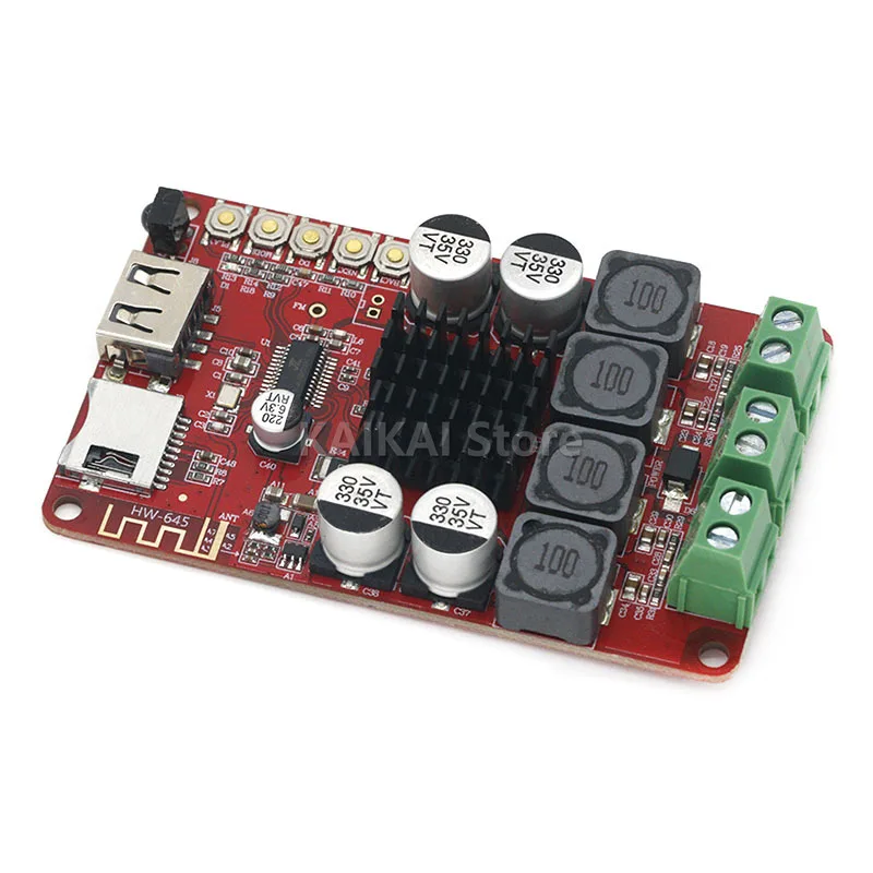 Imagem -05 - Placa Amplificadora de Áudio Digital Receptor Bluetooth Cartão tf Leitor de Disco u Rádio fm com Controle Remoto Tpa3116 50w Mais 50w