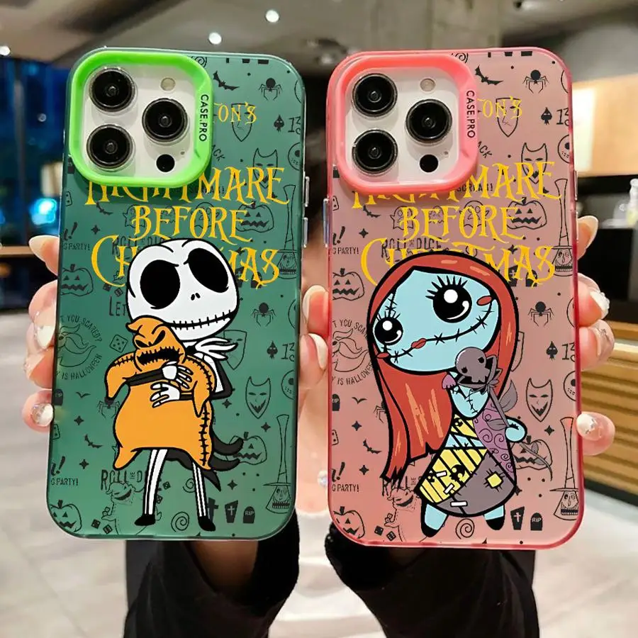 Jack Skellington Disneys Phone Case For iPhone 16 15 14 13 12 11 Pro Max X XR XSMAX 8 7 Plus Candy Matte Shockproof Back Cover