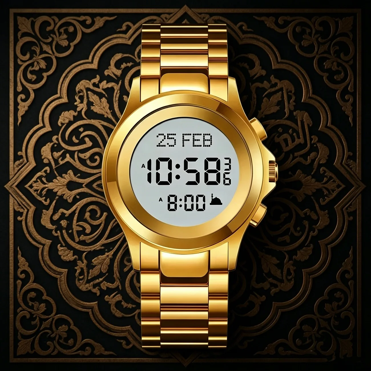 Montre islamique Azan, alarme de prière en arabe et en anglais, heure du Fajr, Qibla pour les amoureux du Islam, cadeau unisexe pour le Ramadan