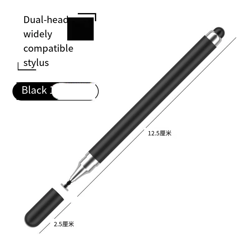 Double Head Capacitor Pen Disc Silicone Head Dual-purpose Stylus Video Clip Drawing Office Retouching Mobile Phone Tablet Pen