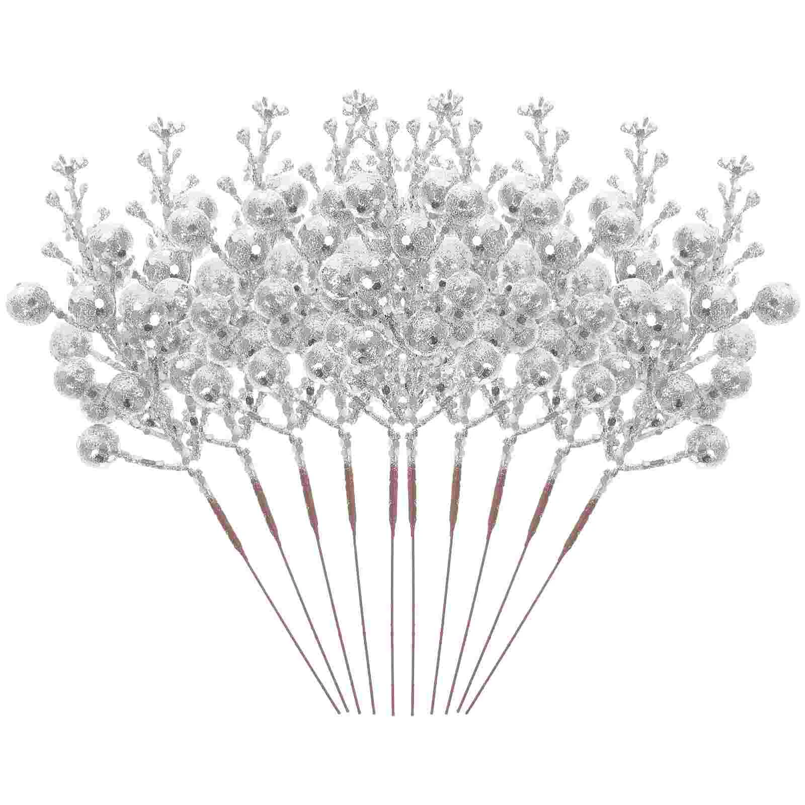 

10 Pcs Christmas Imitation Berries Table Decoration Cristmas Artificial Plants for Tree Rose Gold Decorations Glitter