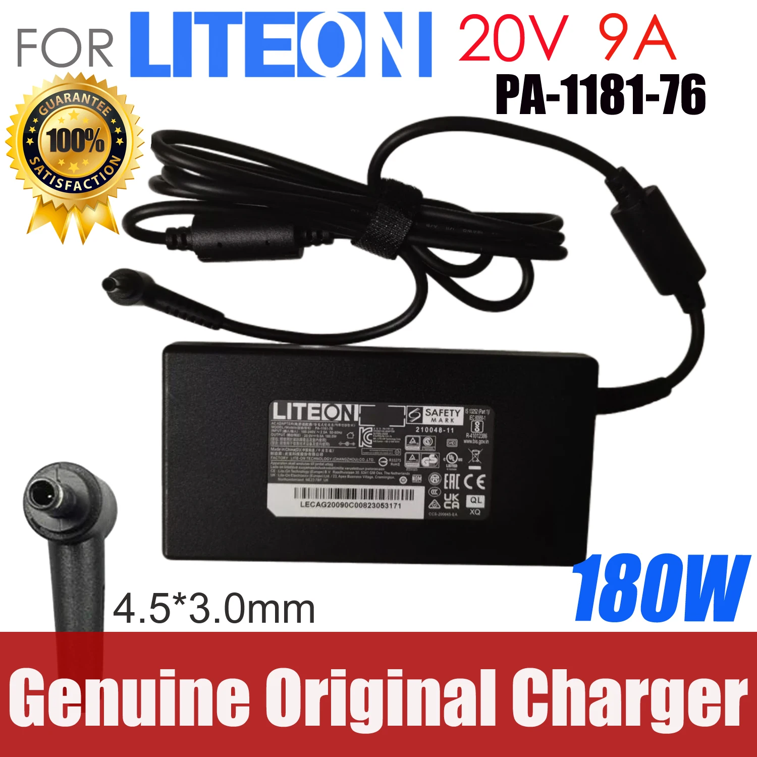 

Оригинальный адаптер для зарядного устройства Liteon PA-1181-76 20 В 9 А 180 Вт 4,5x3,0 мм, оригинальный игровой источник питания