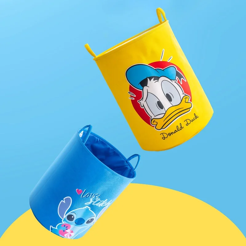 

Disney Cartoon Cute Anime Large Capacity Doll Toy Storage Bucket Dirty Clothes Basket Storage Decoration Home Furnishings