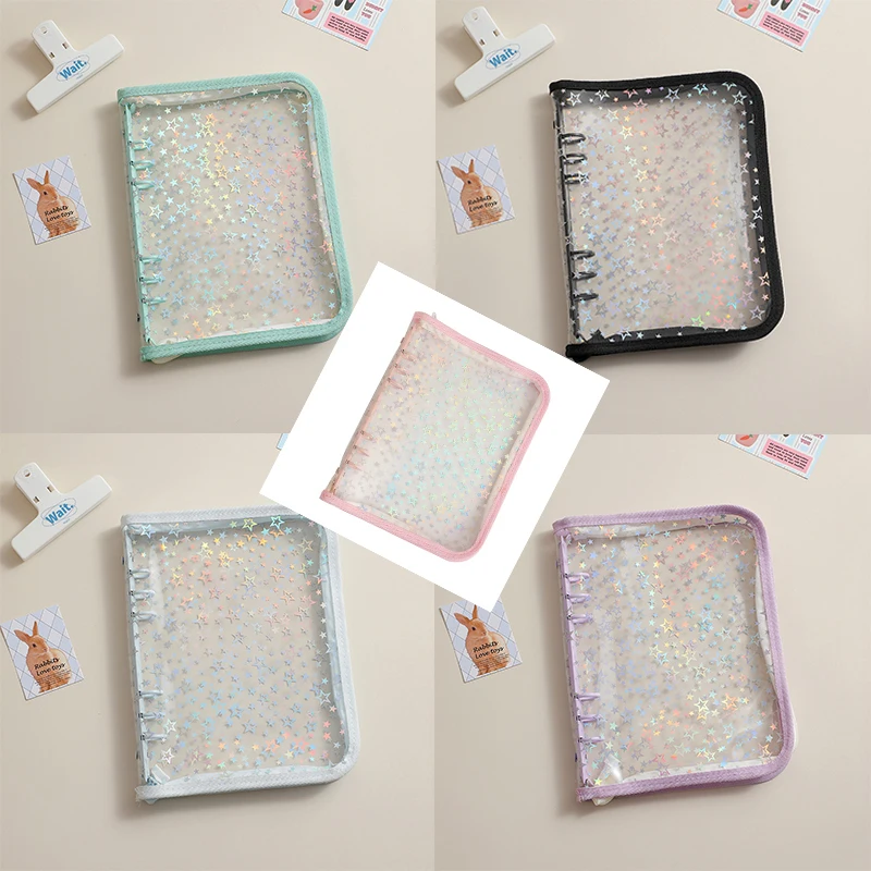 A5 Binder Photocard Holder Laser Transparent Star Album 3 Inch Photo Card Photo Album Postcard Collector Card Binder Photocards