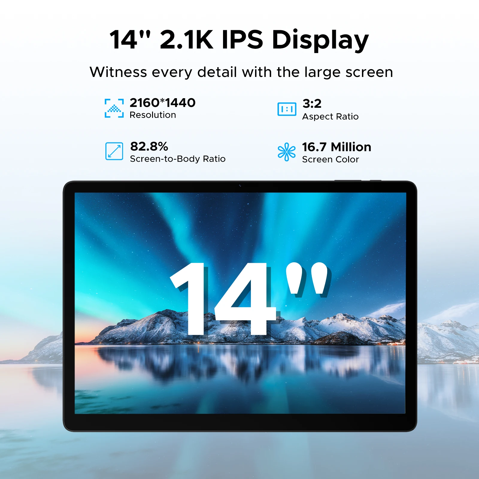 كمبيوتر لوحي 2 في 1 DOOGEE Tab E3 Max أندرويد 15 Gemini AI 14 بوصة 2.1K شاشة 8 جيجابايت 256 جيجابايت 13500 مللي أمبير في الساعة مكبرات صوت رباعية عالية الجودة