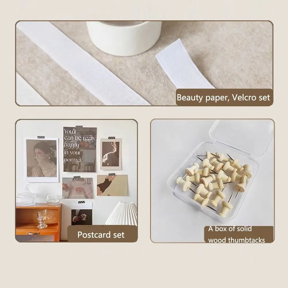 Removable Cork Board for Walls Decorative Wall Mounted Notice Pin Board Set Acrylic Shelves Self-Adhesive Memo Felt Board Office