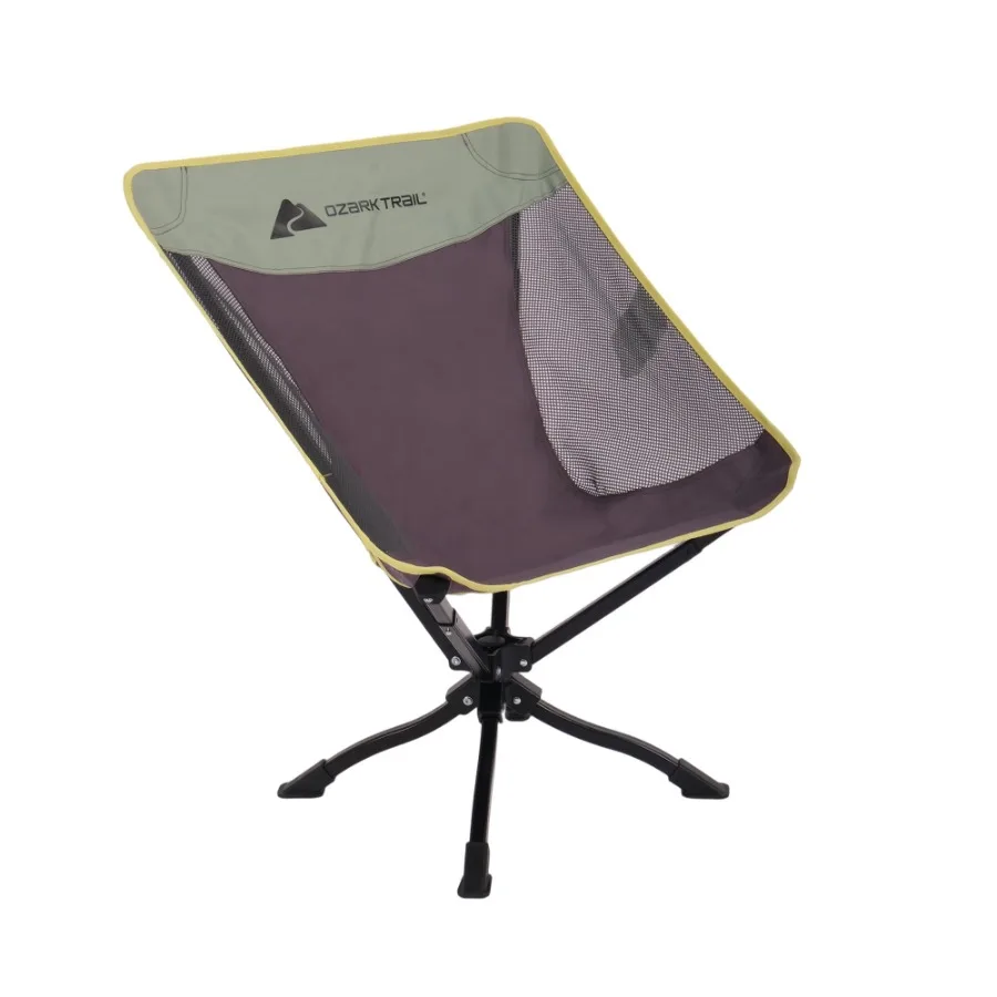 

Compact Camping Chair with 360-Degree Swivel Seat, Lightweight Portable Design, Gray, Perfect for Outdoor Picnics, Beach Trips,