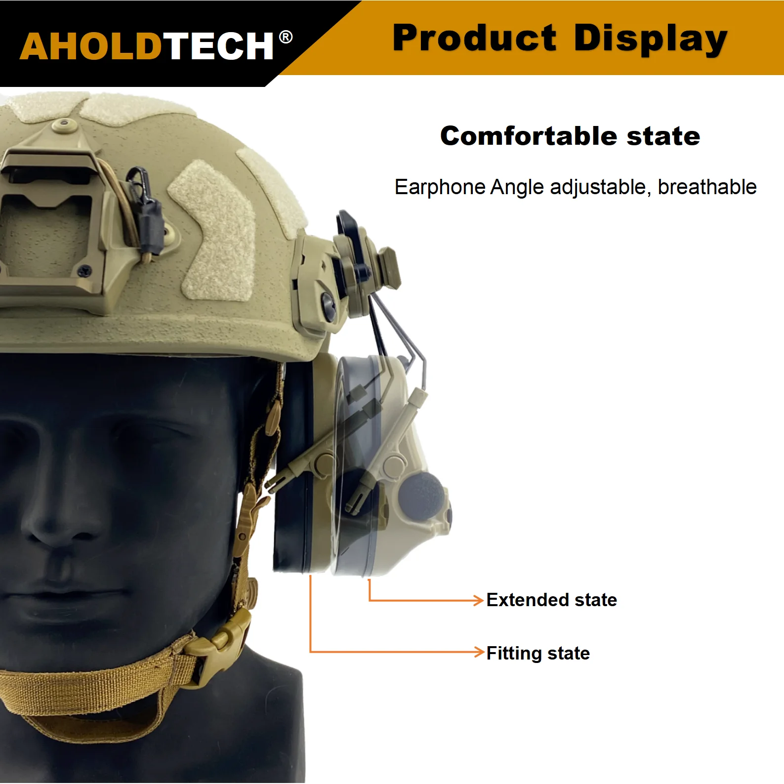 AHOLDTECH supporto per staffa per cuffie tattiche MICH Fast Helmet ARC Rail clacson locking catch type per COMTAC I II Series Headset