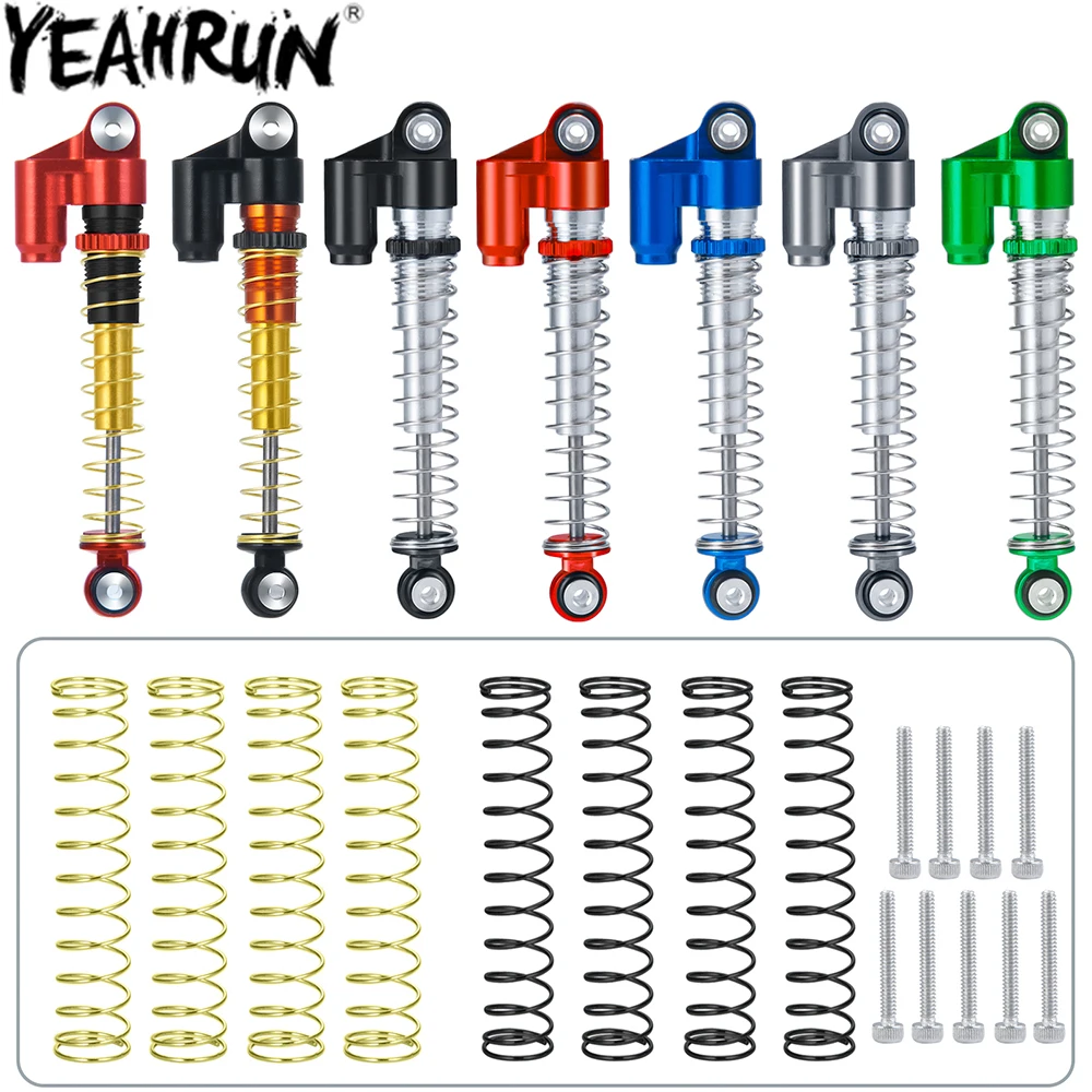 YEAHRUN 4PCS Ammortizzatore Piggyback Ammortizzatore con Molla per Axial SCX24 1/24 RC Crawler Auto Parti di Aggiornamento