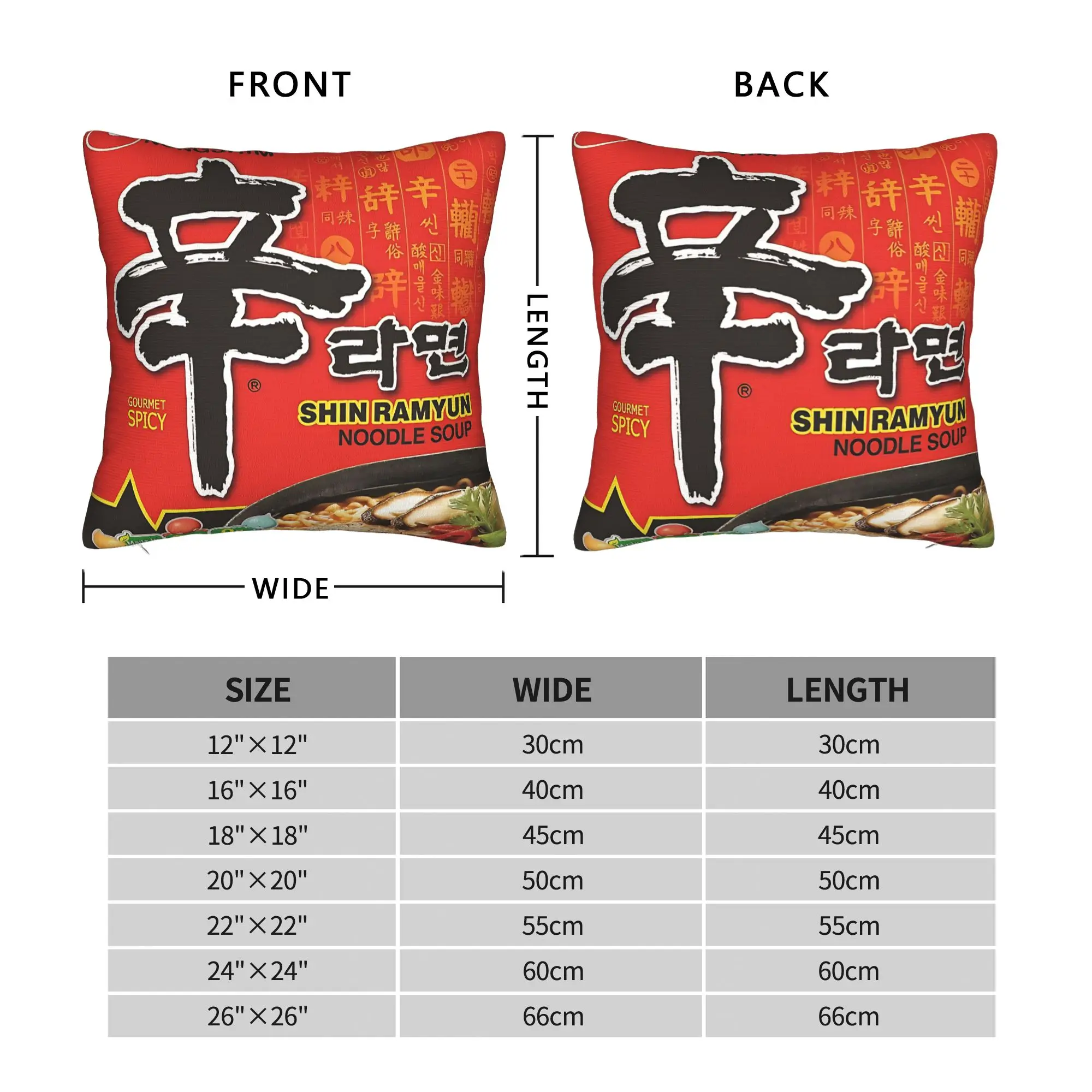 Nongshim Shin Ramyun (Spicy)  Pillow Case  Comfy Pillow Cover For Sofa Car Home Decor Novelty Pillowcases