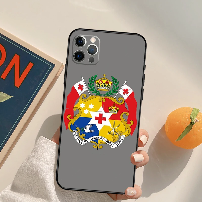 Tongan Coat of Arms Tonga Cover Case For iPhone 16 15 14 13 12 11 Pro Max XS XR X 12 13 Mini 16 15 Plus Fundas