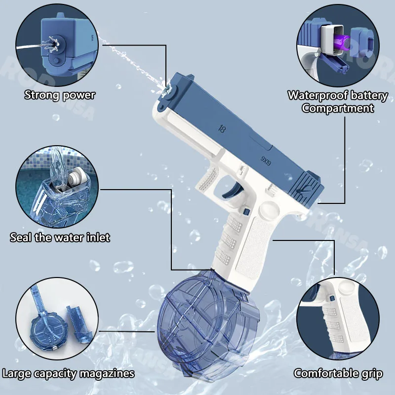 Pistola de agua eléctrica Fel bl para niños, niñas y adultos, juguetes de pistola de agua, regalos ideales para el verano, piscina, playa, juguete de agua al aire libre