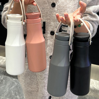 Portable Insulated Cup Vacuum Flasks Ins Style 304 Stainless Steel Water Cup Outdoor Car Hand-held Cup Thermos Bottles