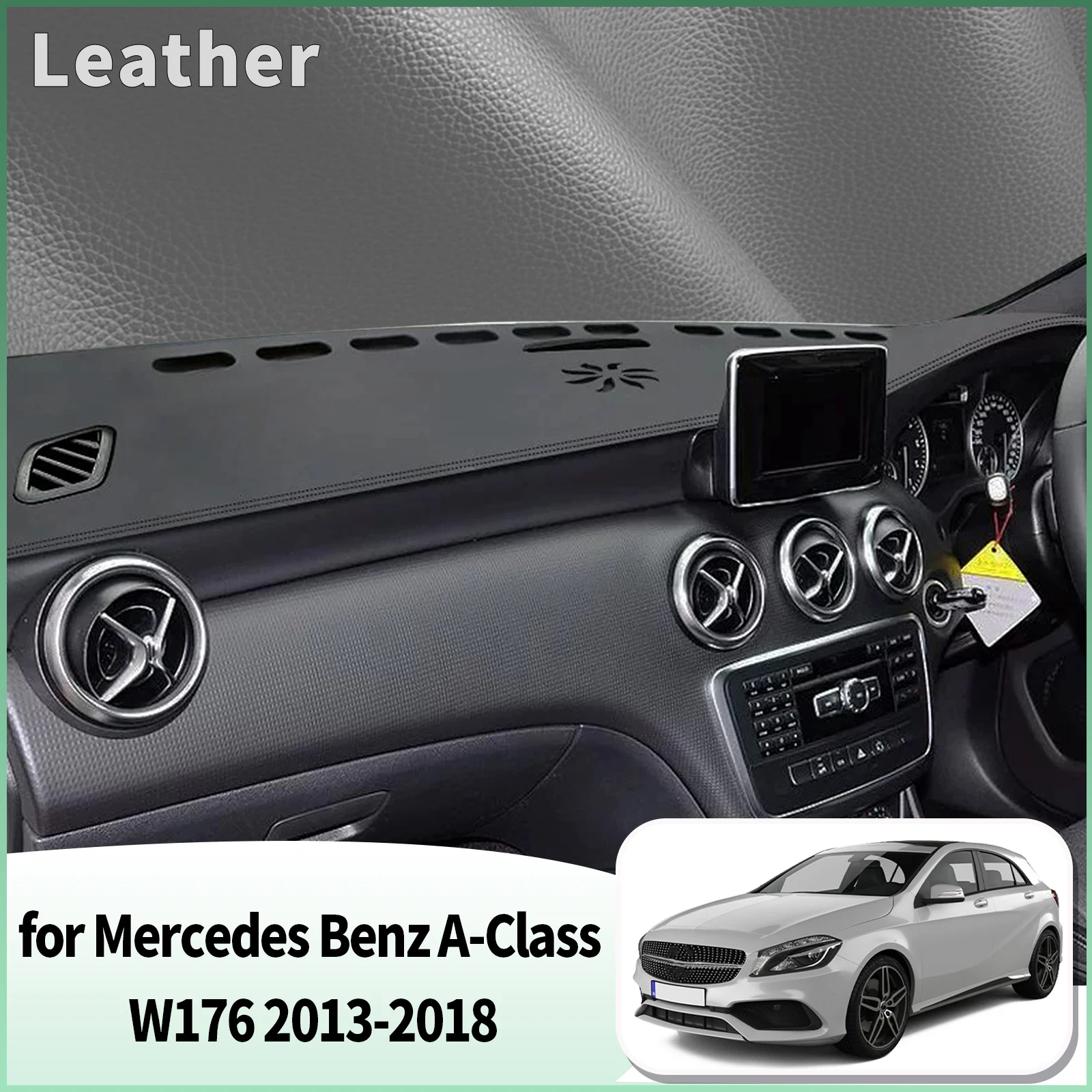 for Mercedes Benz A-Class W176 2013-2018 A Class Dash Mat Dashboard Cover Dashmat Universal Anti-Reflection Heat Insulation Sun