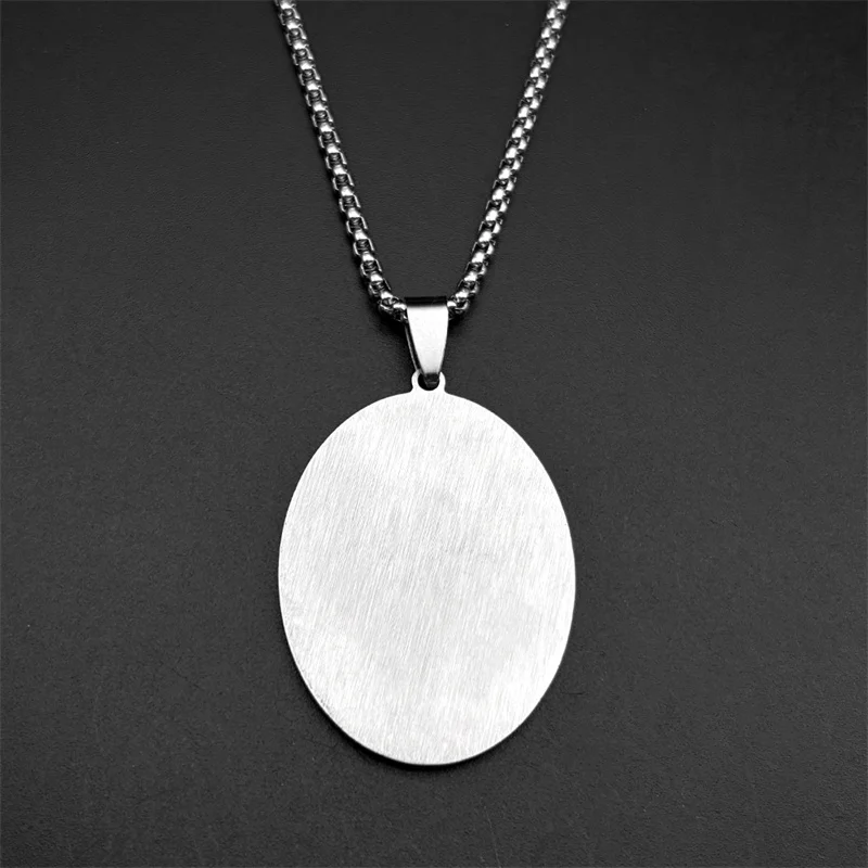 Jesus St.Saint Anthony Pray Us Pendant Necklace for Women Men Stainless Steel Gold Color Religion Crystals Hip Hop Chain Jewelry
