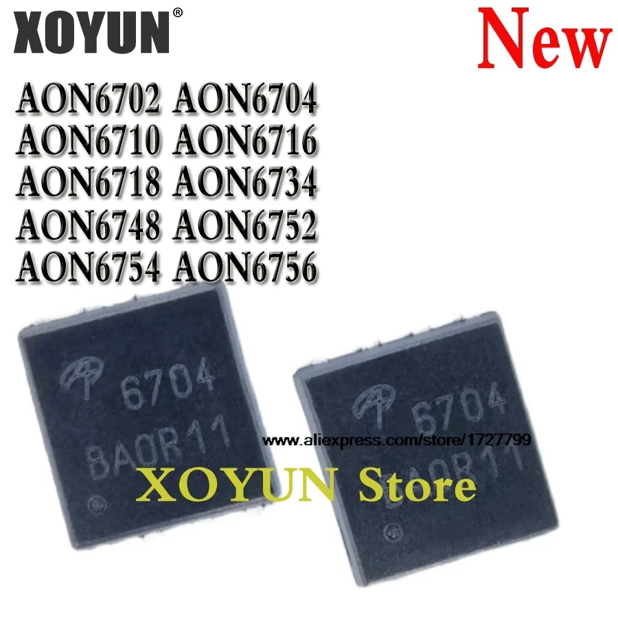 (5piece)100% New AON6702 AON6704 AON6710 AON6716 AON6718 AON6734 AON6748 AON6752 AON6754 AON6756 QFN-8 Chipset