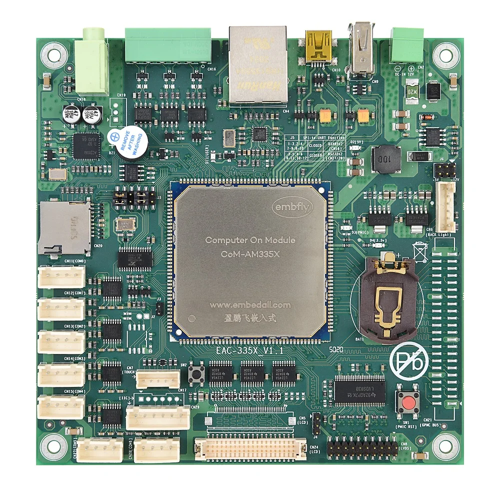 Custom AM335x Industrial Control Panel, Compatible with BeagleBone/BBB,6 Serial Ports, Preemptlinux, Ubuntu