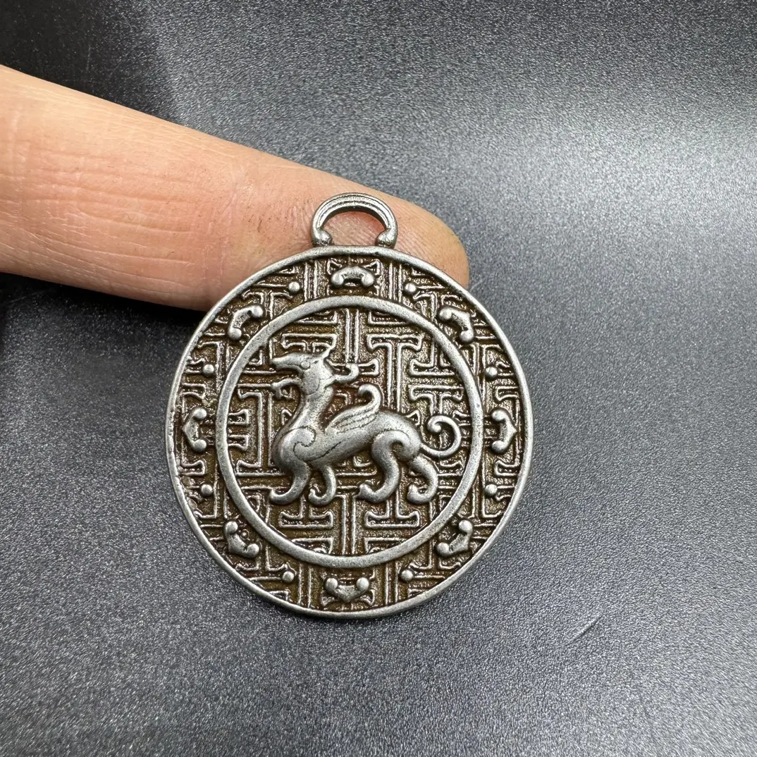 Mini Round Double-Sided Pixiu Accessory - Exquisite Tian Tie Keychain, Necklace, Bag Charm, Car Decoration, Home Decor Statue