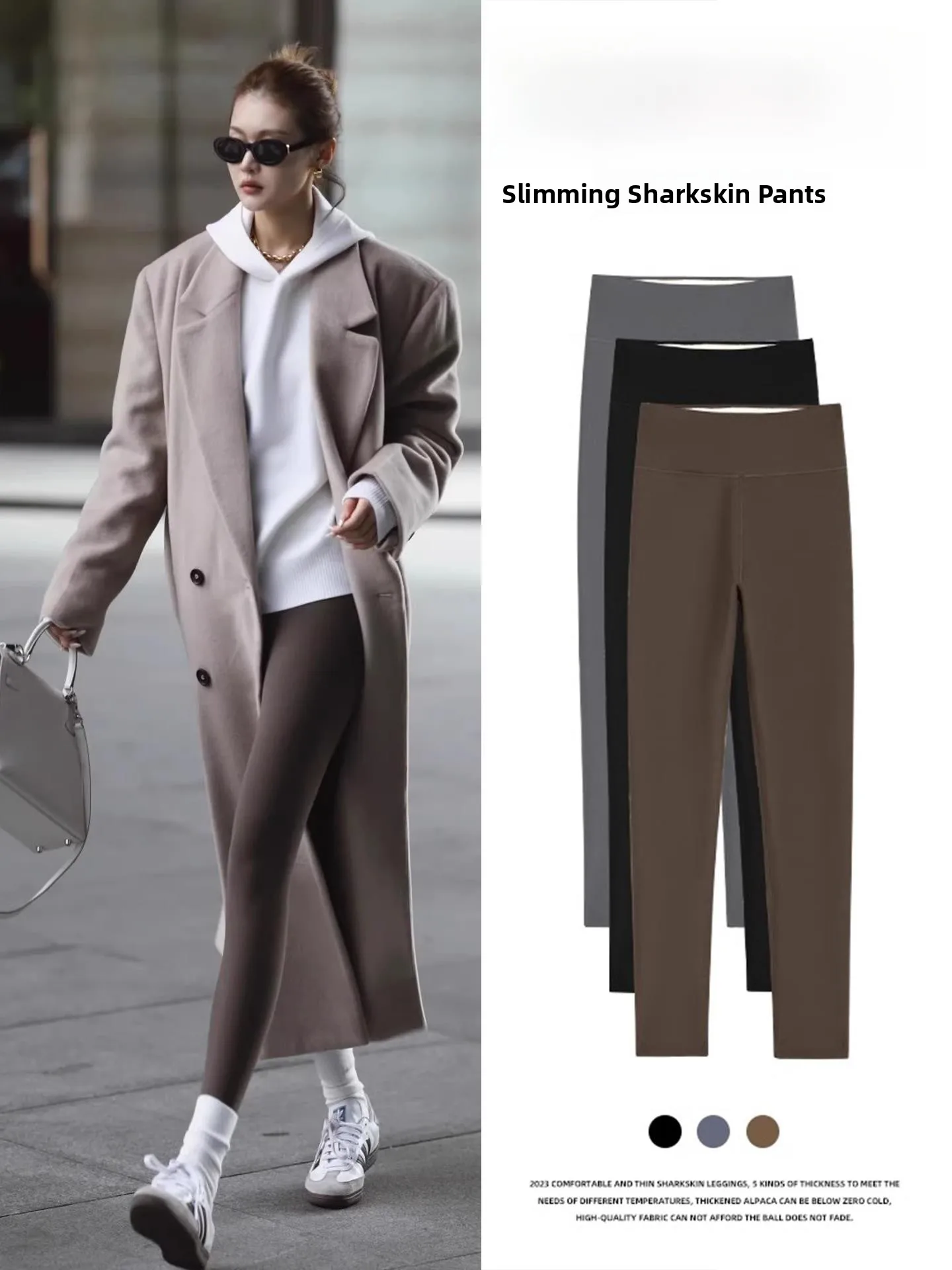 الكراميل arkskin اليوغا السراويل عالية الخصر Thiened Fce المرأة الخريف الشتاء الدافئة تشديد التخسيس السراويل الطويلة