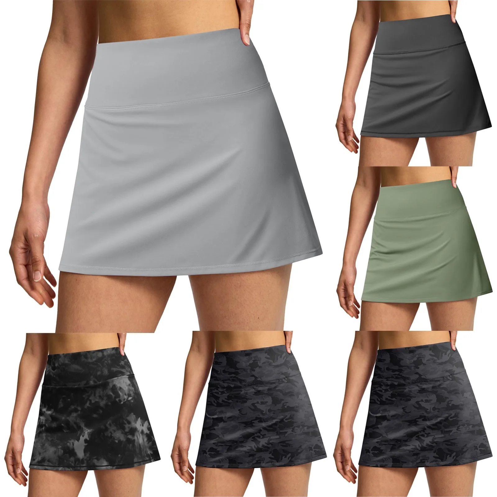 Women's Double Layered Pleats Tennis Skirts For Women High Waisted Skirt With Shorts Pockets Workout Athletic Skort For Summer