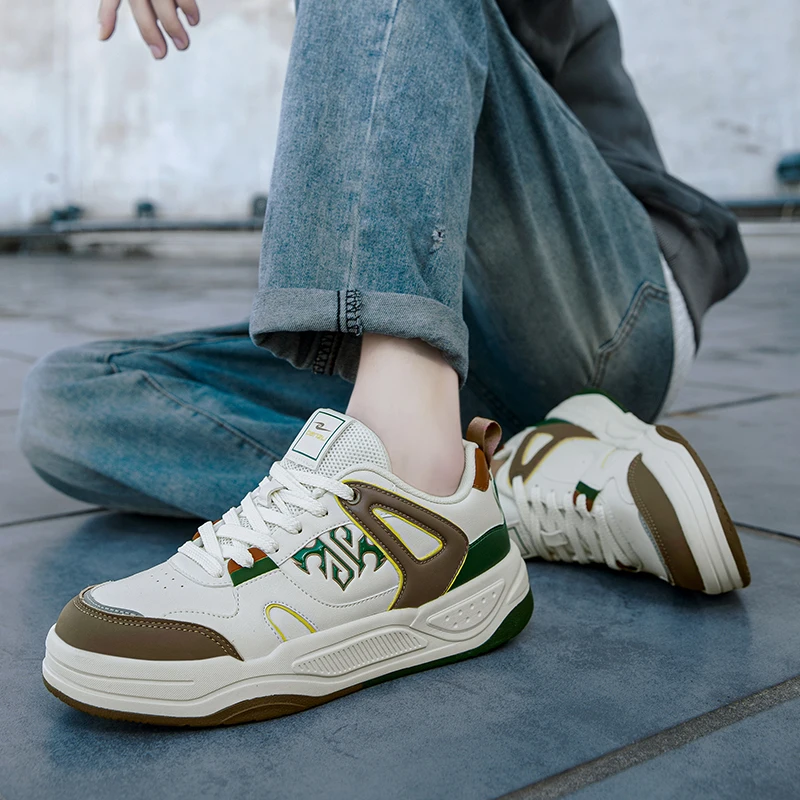 Men's thick soled casual trendy board shoes soft soles four seasons comfort outdoor walking shoes fashion youth versatile shoes