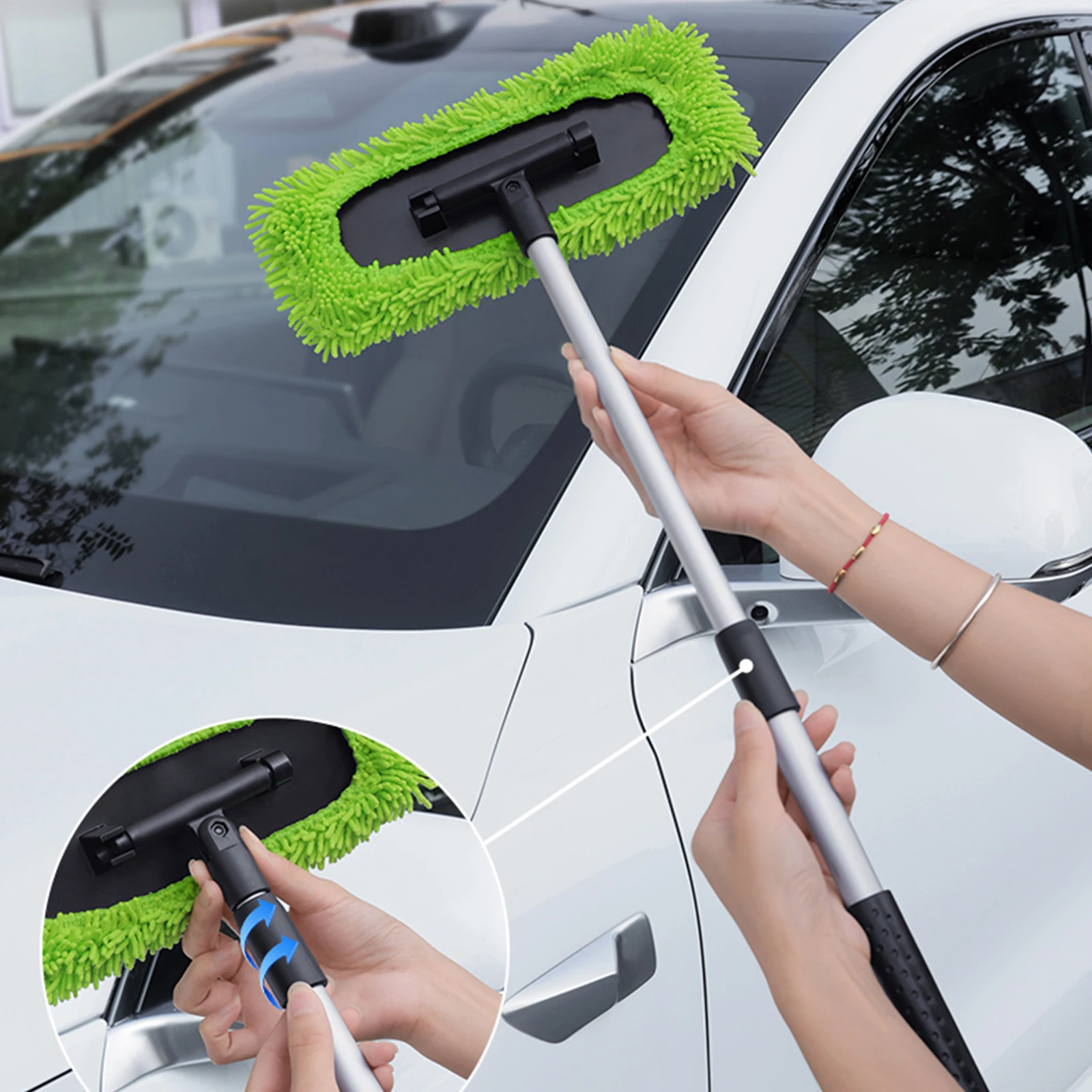 

Car Cleaning Brush for Windshield Telescopic Defogging Cleaner Dust Remover Tool Auto Windscreen Cleaning Brush for Car Mirrors