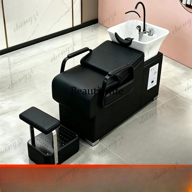 A73 Barbershop's new spa waterfall hair washbed and hairdressing bed, exclusively for high-end ceramic headbasins