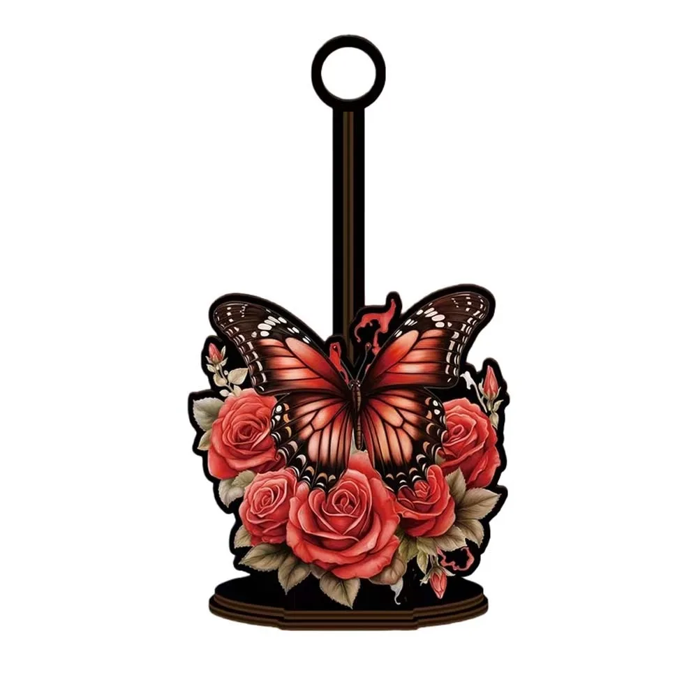 

Animal Themed Animal Wooden Tissue Holder Food Wrap Cartoon Cattle Cat Dog Kitchen Towel Rack Vertical Cloth and Towel