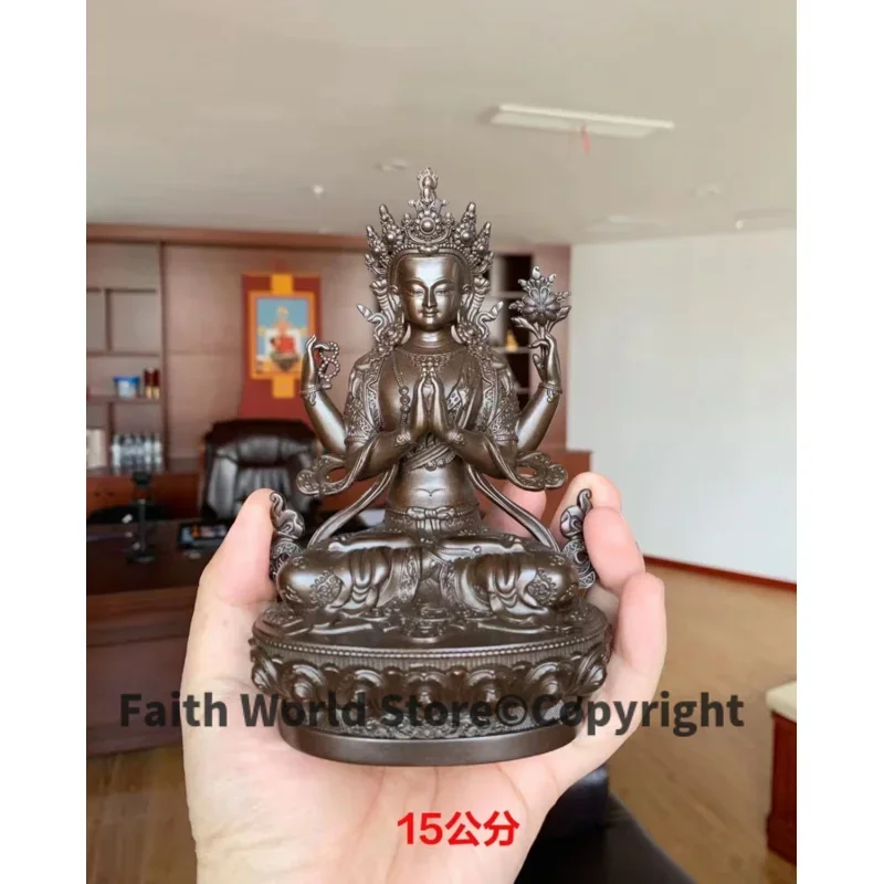 5A Tibet Nepal buddha Exquisite Buddha statue Green Tara GUAN YIN goddess copper statue Family Bless healthy Safe lucky