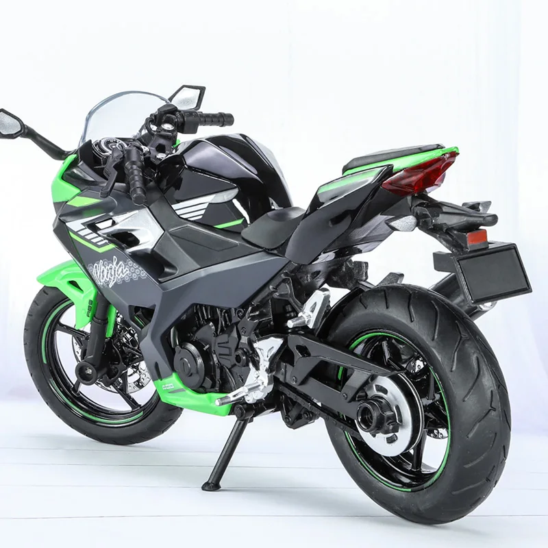 1:12 Kawasaki Ninja 400 Alloy Sports Motorcycle Model Diecast Street Race Simulation Light Toy for Children Boy Fast and Furious