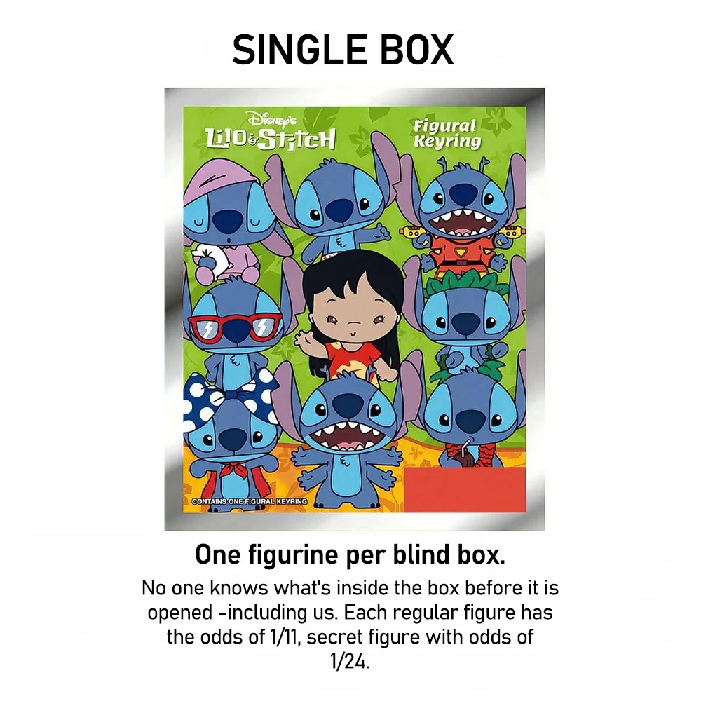 Stitch Officially Licensed Blind Box Figural Keyring Random PVC Bag Gift 1Pc Disney