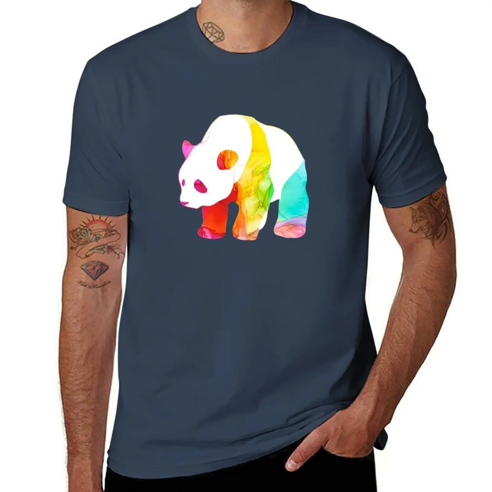 

Rainbow Pride Panda T-Shirt t shirt man cotton cotton t shirts high quality T-Shirt