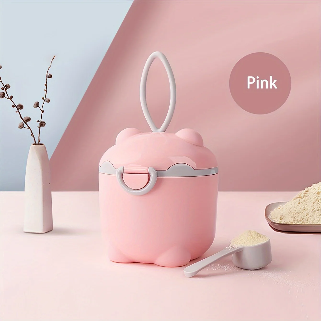 Cute Cartoon Portable Milk Powder Case With Spoon, Travel Formula Dispenser Container, Snack Fruit Food Storage Box