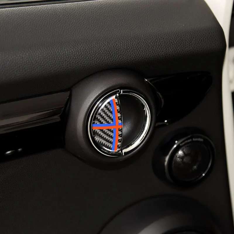 2Pcs Carbon Fiber Car Inner Door Handle Cover Sticker Decal Interior Modification For Mini Cooper R55/R56/R60/R61 F55 F54 F60