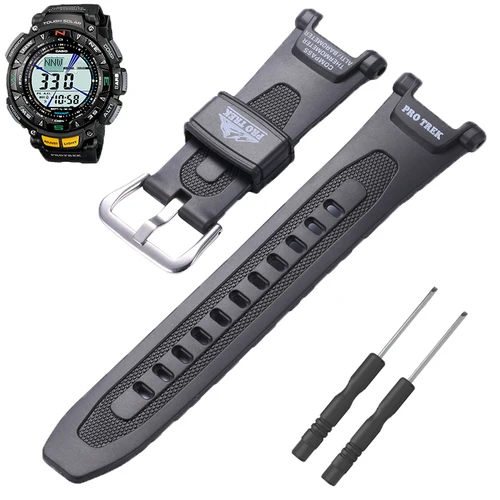Correa de goma adecuada para Casio Protrek Prg-240 PRG-40 serie Pathfinder, accesorios de correa de reloj deportivo resistente al agua para hombre