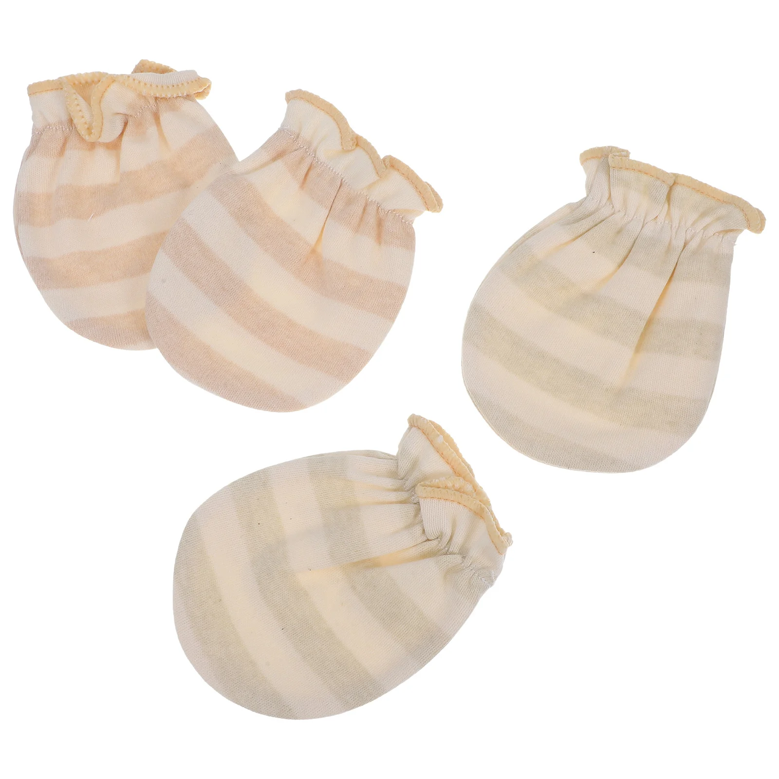 

2Pairs No-Scratch Baby Mittens Newborn Anti-Scratch Cotton Mitts Infant Girl Hand Guard Baby Mittens Newborn