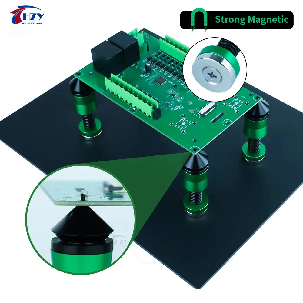 

4Pcs HZY Magnetic Suction Spring Clamp Universal PCB Holder Fixtute Circuit Board Electronic Repair Platform Soldering Tool