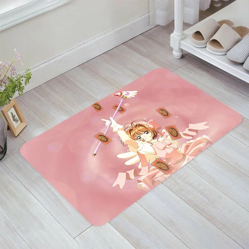 Cardcaptor Sakura Anime Floor Mat Aesthetic Room Decoration Balcony Rugs Home Doormat Entrance Door Kitchen Carpet Carpets Foot