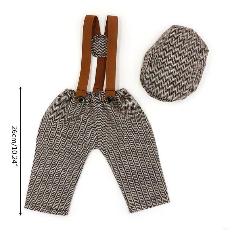 97BE 2 ชิ้น/เซ็ตเด็กทารกเด็กผู้หญิง Overalls หมวก Romper ชุดกางเกงสำหรับ Head Wrap หมวกหมวก Headwear ทารกแรกเกิดการถ่ายภาพ Props
