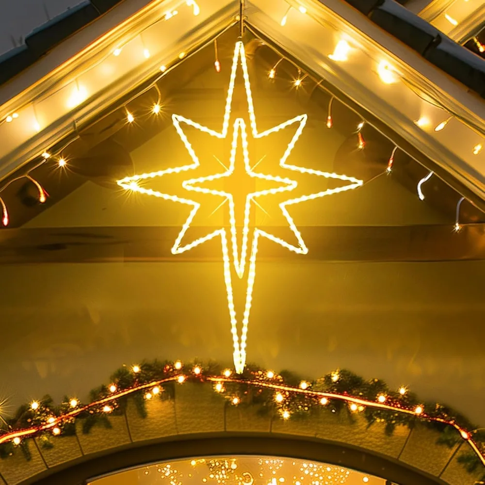 

Large Bethlehem Star Motif Light 43inch, Christmas Outdoor Decoration Waterproof LED Star Sign Super Bright, for Nativity Scenes